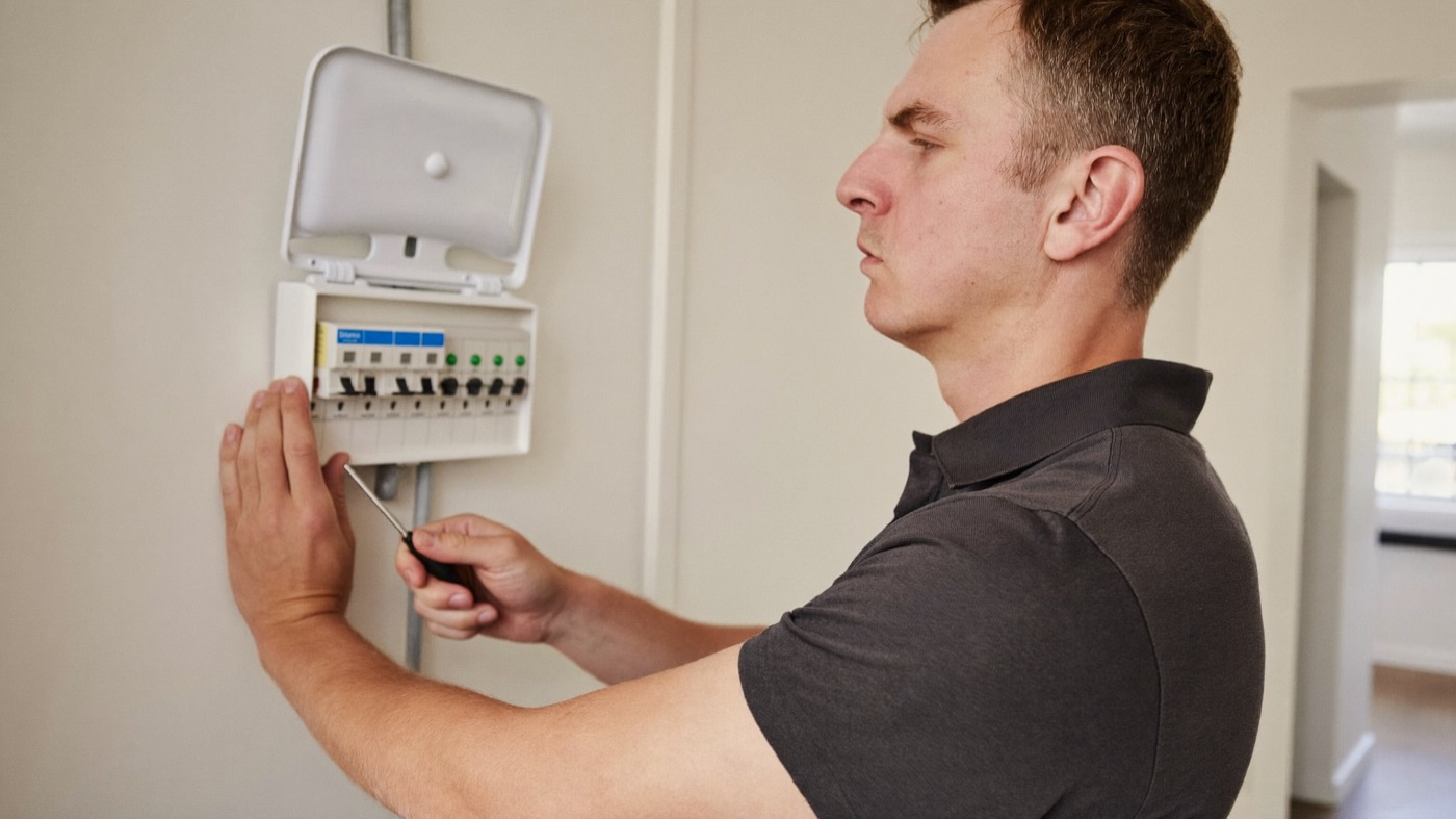 Electrician at work